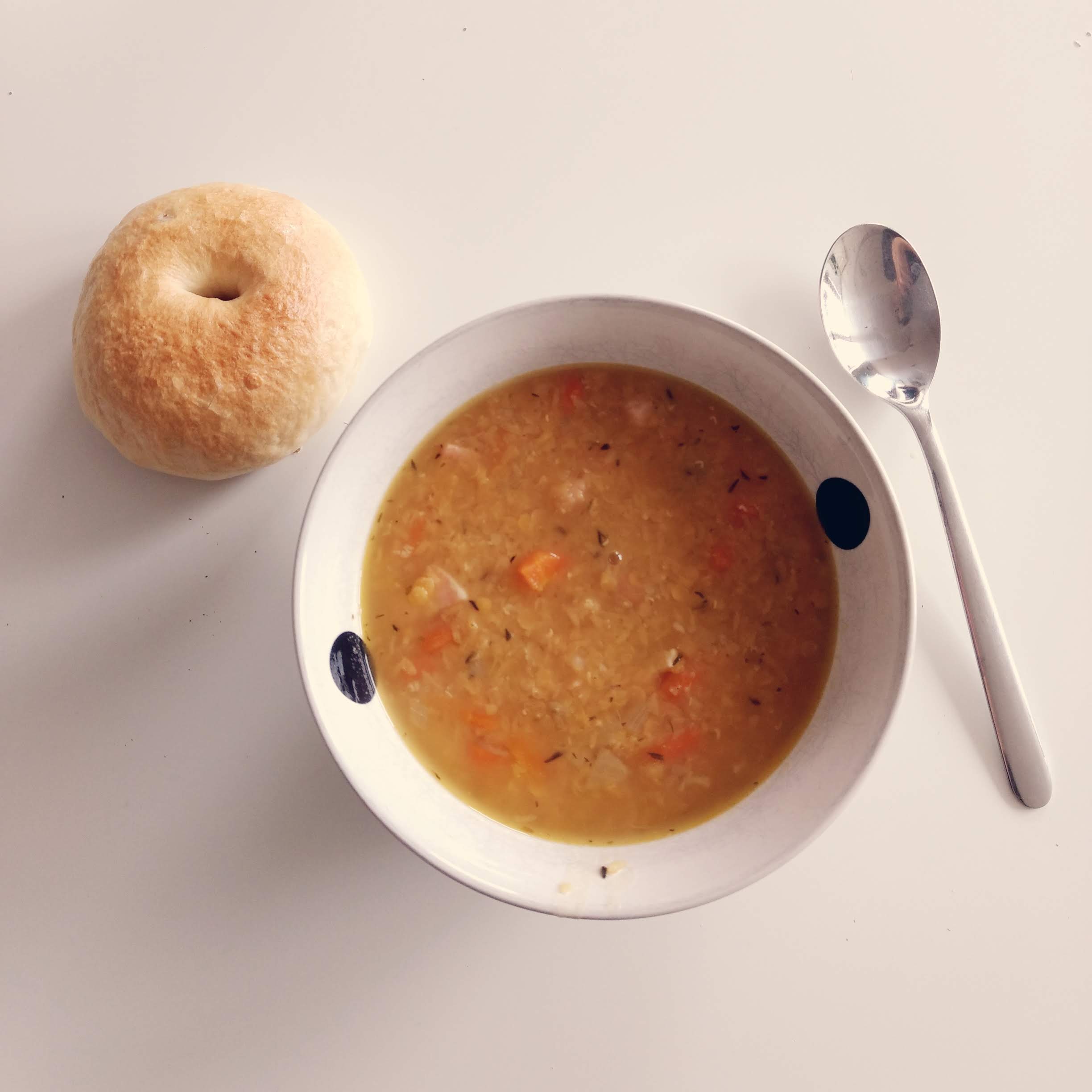 Soup and bagel - self-care ideas that don't break the bank - zoe ashwood